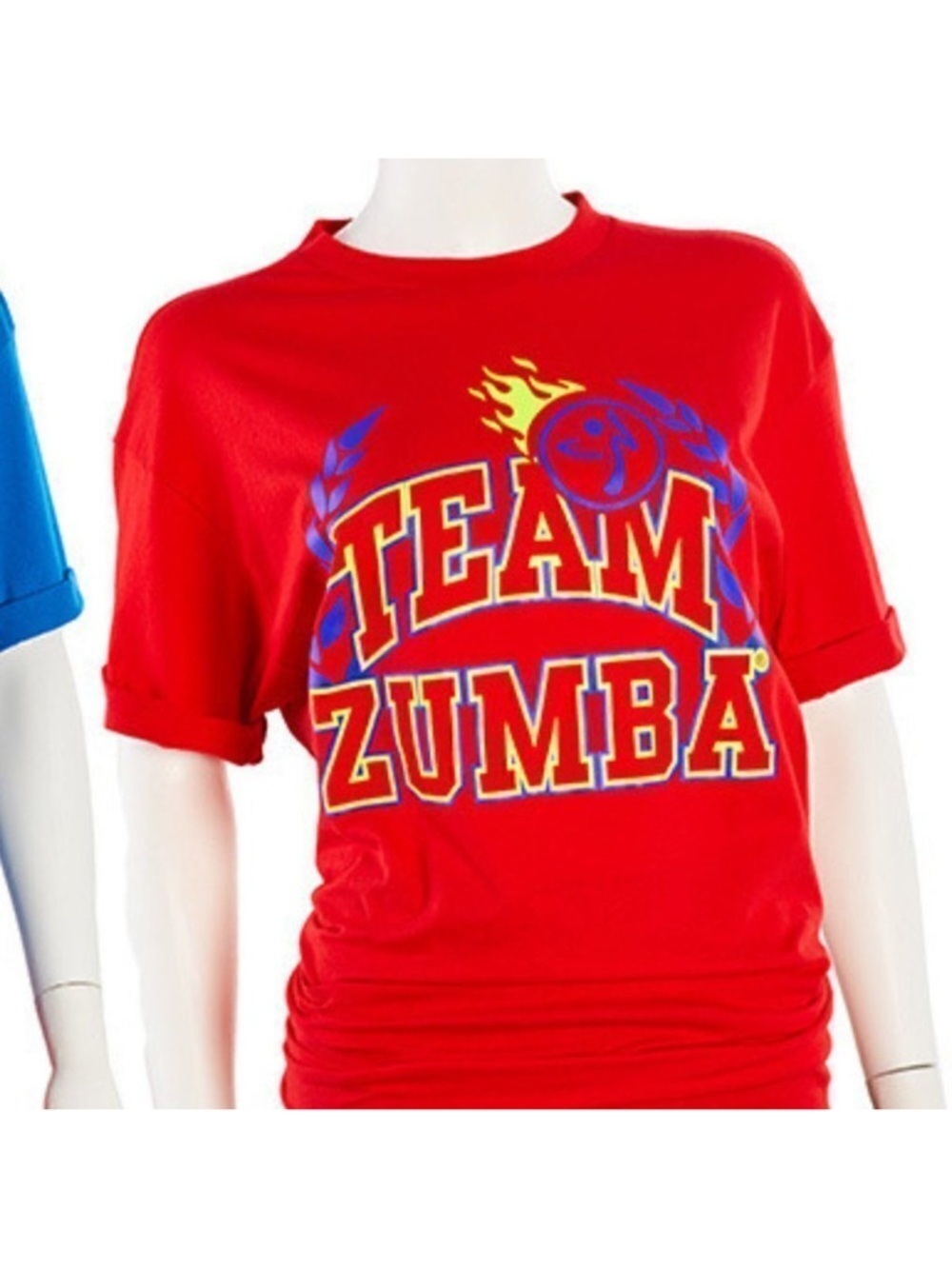 Zumba Fitness Red "Team Zumba" Short Sleeve Tee Large Nwt